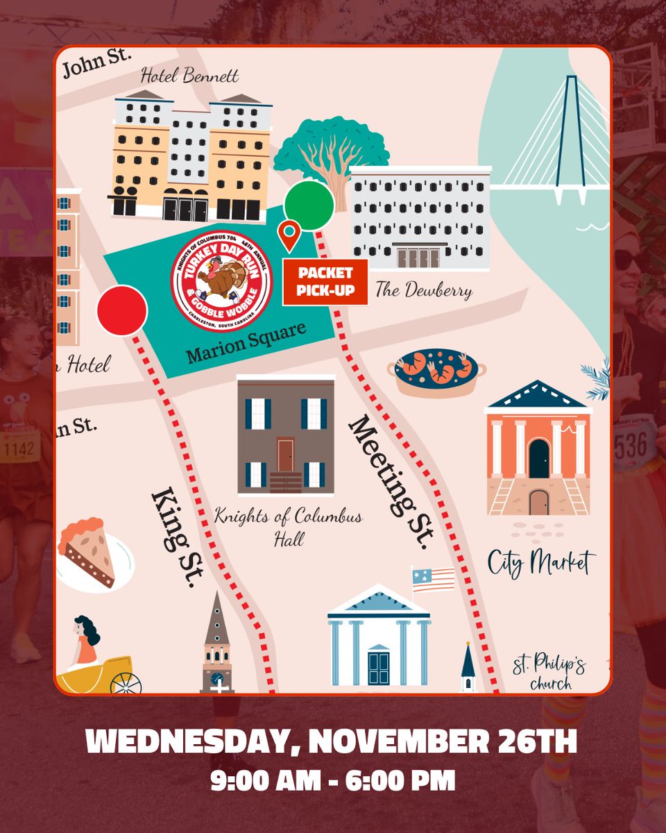 Race bibs don’t pick themselves up! 🎽✨
Stop by the Race Expo today for packet pick-up and get race-day ready.

Reminder there is NO packet pickup the day of the race!

#TurkeyDayRun #Charleston5K