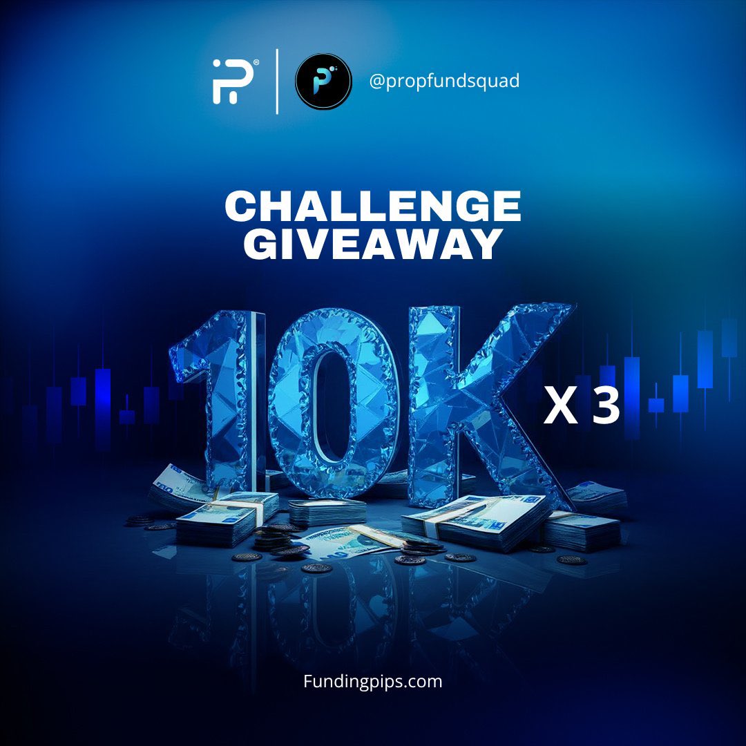 ppropfundsquad's tweet image. 🚨 $30K FUNDINGPIPS GIVEAWAY IS LIVE 🚨

The prop firm space is loud  but real traders deserve real chances.

We’re giving 3 traders the opportunity to win a $10,000 Challenge Account each from @FundingPips 💥

🤑 The Prize:
🔥 3 Winners → $10K Challenge each
💥 How to Enter:
1️⃣…