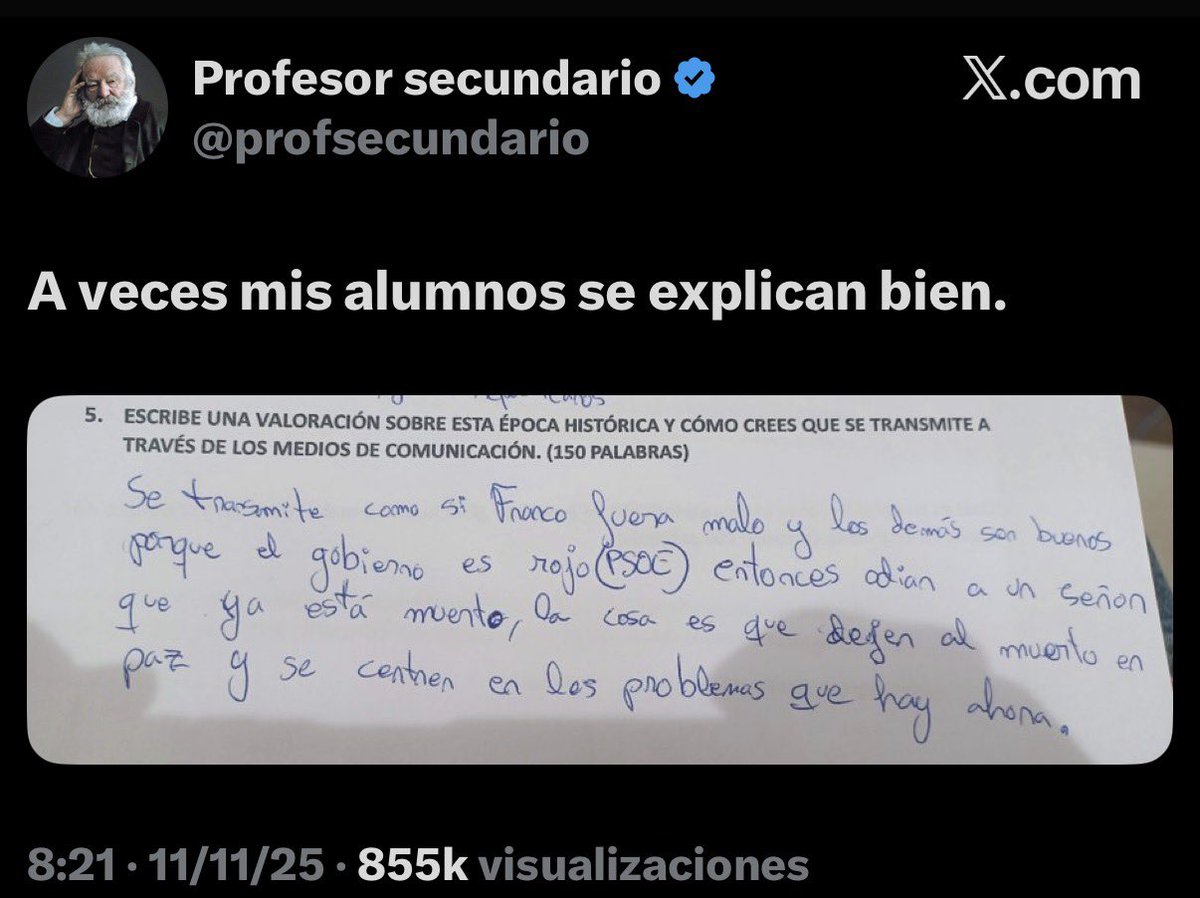 Pero no digas que hay un sector del profesorado con ideas muy reaccionarias porque “estás señalando” 🙃