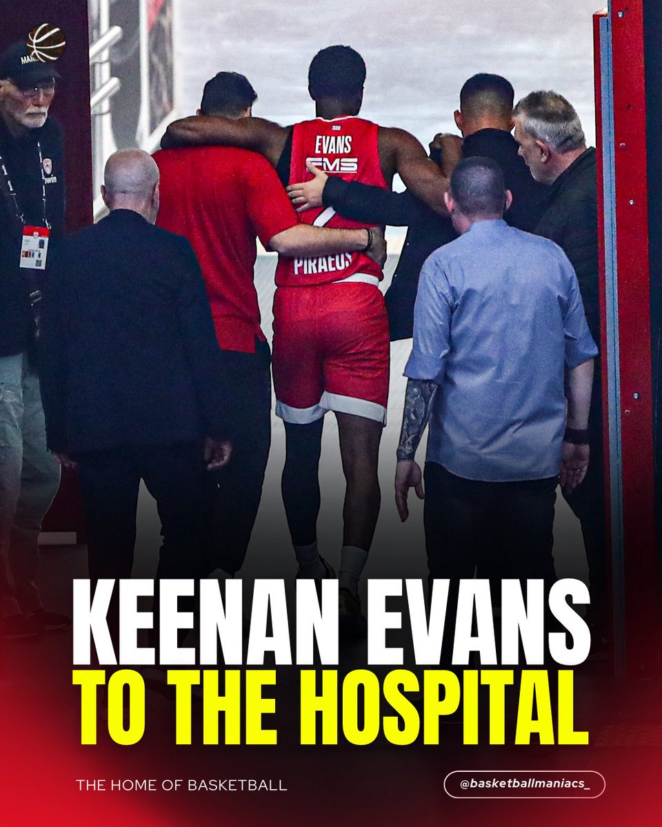 bballmaniacs_'s tweet image. Keenan Evans is currently heading to the hospital for medical tests🙏

#olympiacosbc #zalgiris #paobc #euroleague