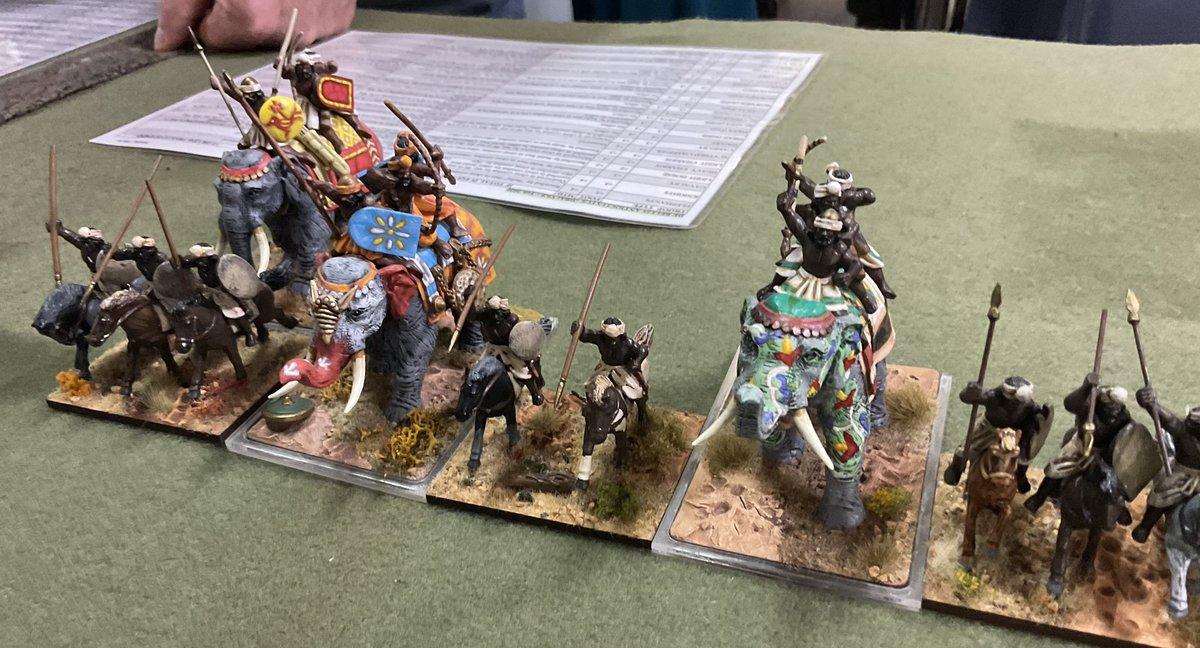 Oldwargamer's tweet image. Played DBA Big Battles last night at the club. Got the Classical Indians out with 7 #Elephants and 6 Heavy Chariots, but still got smashed by the Sassanids 🙁
#DBA #DBAbigbattles #Indians #ClassicalIndians #Ancients #28mm