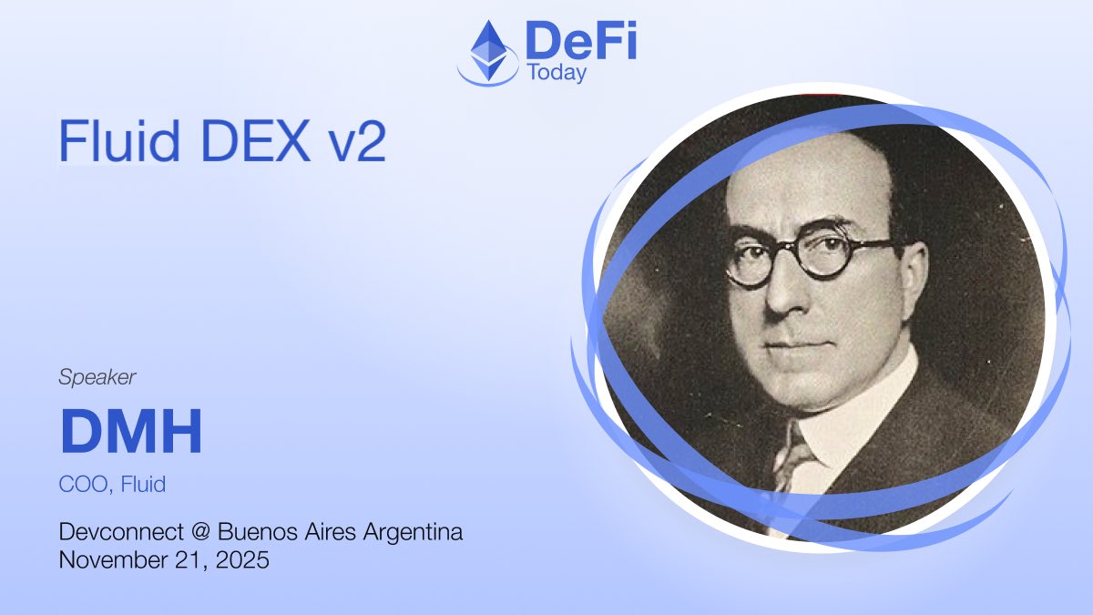 ethconomics's tweet image. Liquidity is changing and it&apos;s happening in Ethereum

At DeFi Today, DMH (COO, @0xfluid) will introduce Fluid DEX v2 exploring how decentralized exchanges can achieve institutional efficiency without compromising openness.

📍Nov 21 · Inside @EFDevcon

Get your ticket ↓