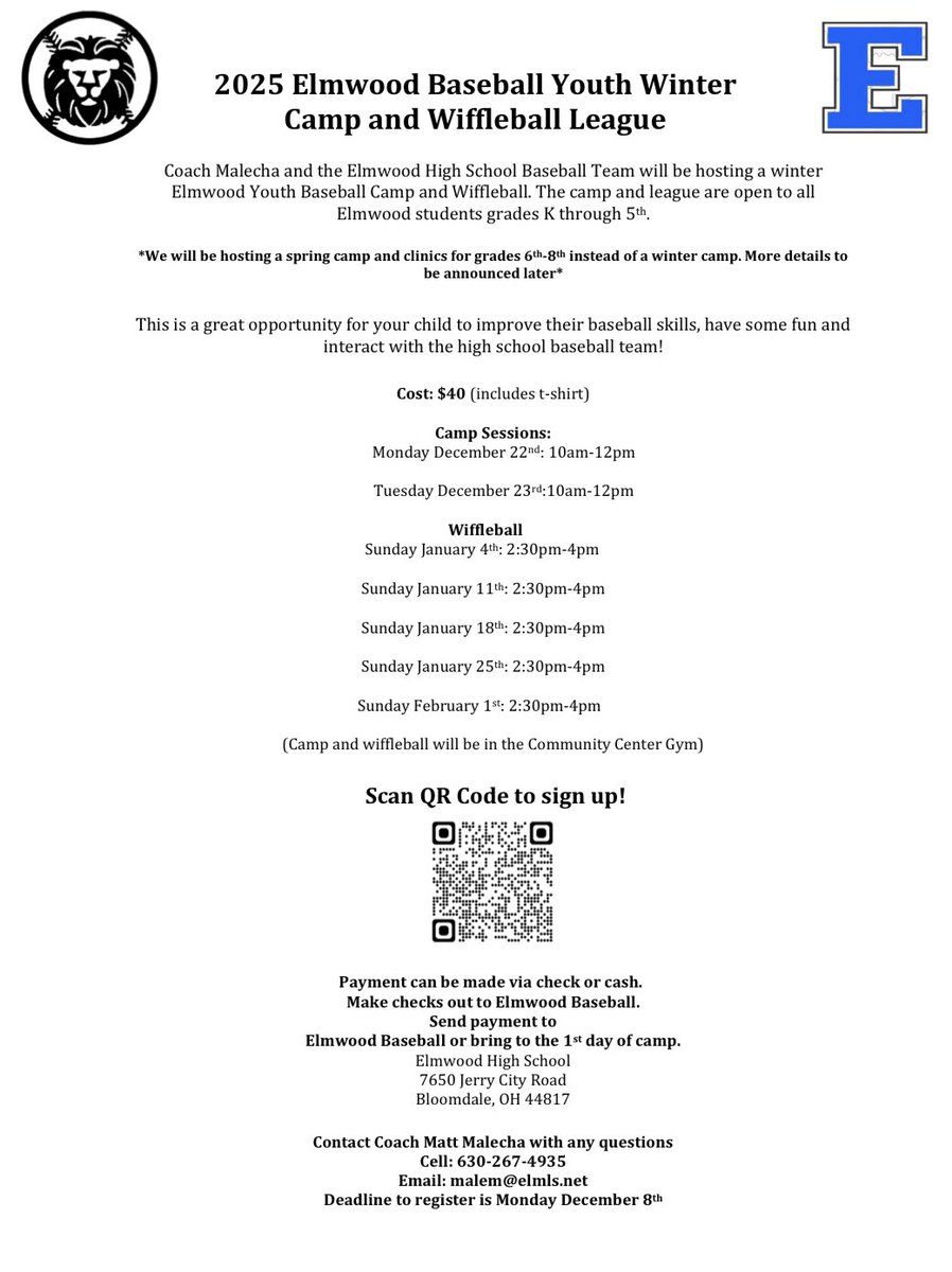 Our Winter Youth Camp registration is open!