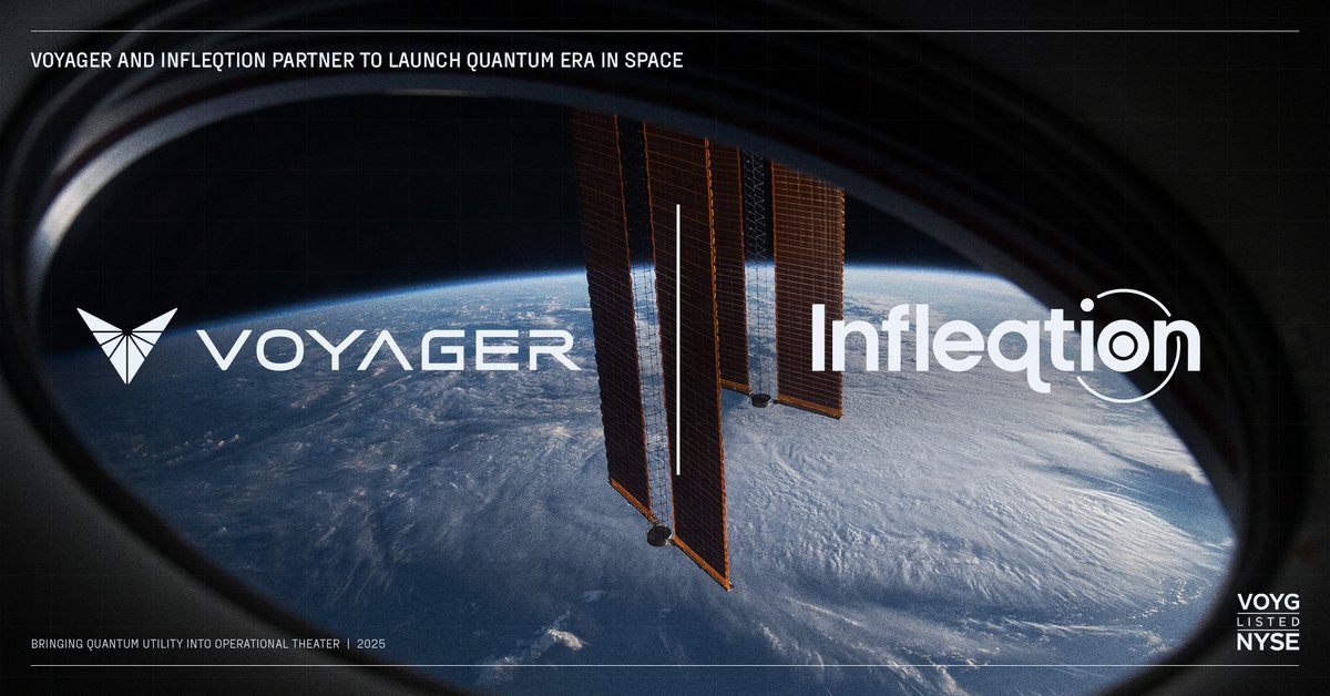 voyagertech_'s tweet image. Quantum meets space. Voyager and @Infleqtion are advancing dual-use quantum tech to power the next generation of precision timing and navigation aboard ISS and @Starlab_Space, representing one of the first concrete steps toward operational quantum infrastructure in space. Read…