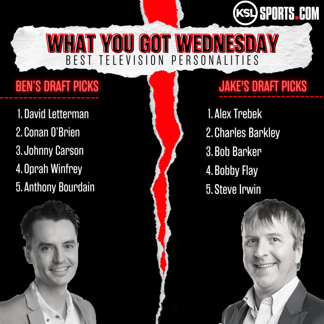 JakeAndBenKSL's tweet image. It's What You Got Wednesday with @JakeScottZone &amp;amp; @BensHoops Today they draft their Top 5:                
- Best Utah Jazz Players of the Quin Snyder Era
- Best Television Personalities

Drop a vote below for who you think has the best picks! And let us know who we missed ⬇️