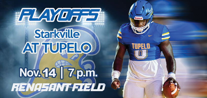 Invite a friend. Invite several. We need the biggest crowd of the year on Friday for <a href="/TupFB/">Tupelo High Football</a>. It's Starkville, and an electric atmosphere is needed. Bring it to the Blue Turf. 🌊🏈#TPSD #FloodWarning