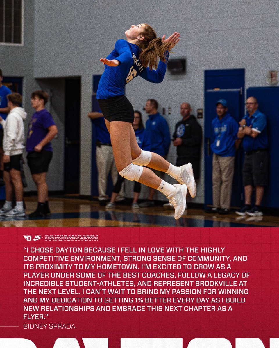 DaytonVB's tweet image. Sidney Sprada is joining the Flyer Family from nearby Brookville, Ohio‼️✈️

#UDVB // #FlyerLegacy