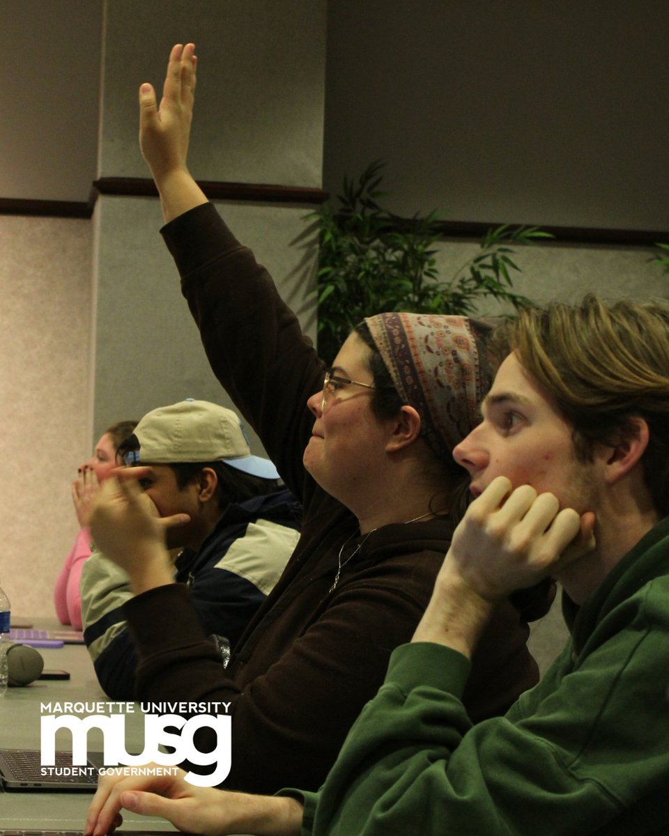 MUStudentGov's tweet image. We were glad to welcome UW-Milwaukee Student Association President Jermei Lukos to the Senate Meeting on Monday. He sat in as we discussed college reorganization models as a student organization. Thank you for visiting, Jeremi!