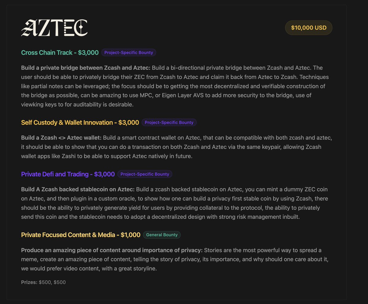 Lesgoooo! Join the discord, and build the machinery of freedom.

Ofc, we have an <a href="/aztecnetwork/">Aztec</a> track there as well :)