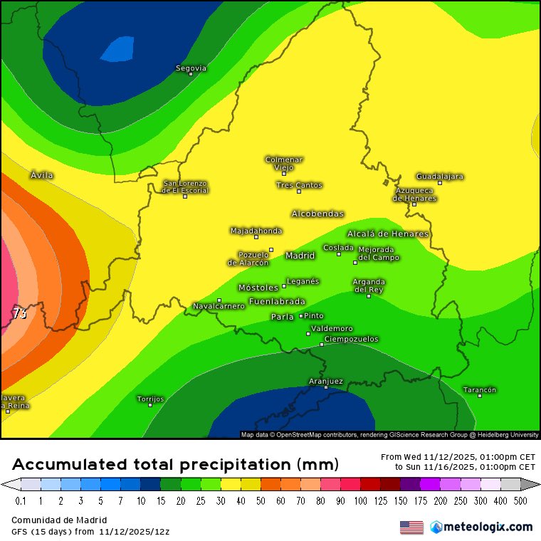 ¿Que modelo ganará? ¿El modelo europeo o el modelo americano? 

A mi gusto, que alegría que ganase el europeo ya que es el que más agua nos da.

Acumulados de ahora hasta el lunes, la lluvia comenzaría a caer mañana a la tarde. 

🇪🇺🇺🇸