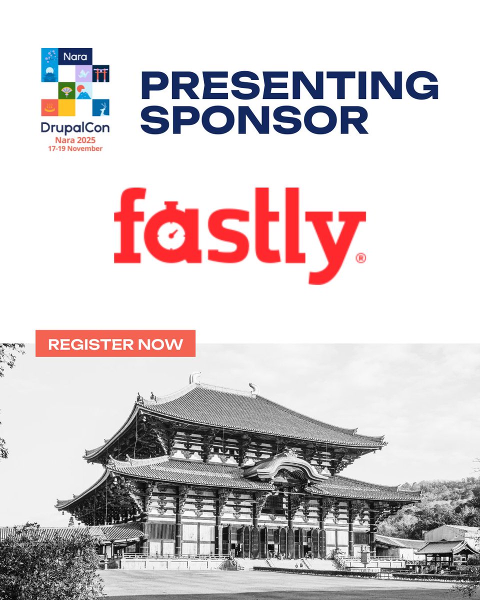DrupalConAsia's tweet image. 🎌 @Fastly が #DrupalConNara2025 の
 プレゼンティングスポンサーに！
Fastlyのグローバルなエッジネットワークが、世界中の高速で安全かつオープンなウェブ体験を実現します。 🌏⚡
奈良の会場でぜひブースへ！ 🚀
 🎟️ events.humanitix.com/drupalcon-nara…
 #DrupalThanks #DrupalConAsia #OpenSource #Fastly