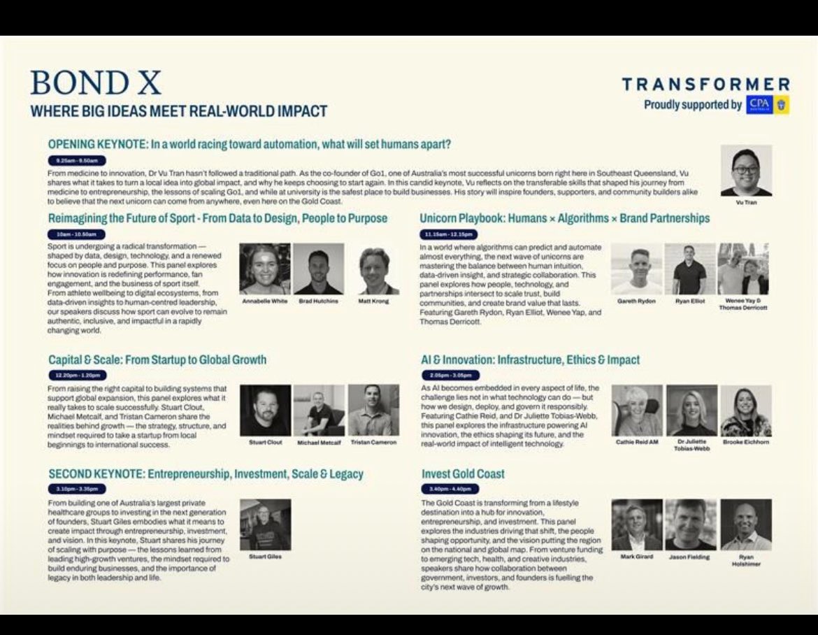 LibbySander's tweet image. Looking forward to @BondUniversity X today, and hearing from Go1 founder Dr Vu Tran, ex @Google manager @onthebass and the team from Invest Gold Coast.