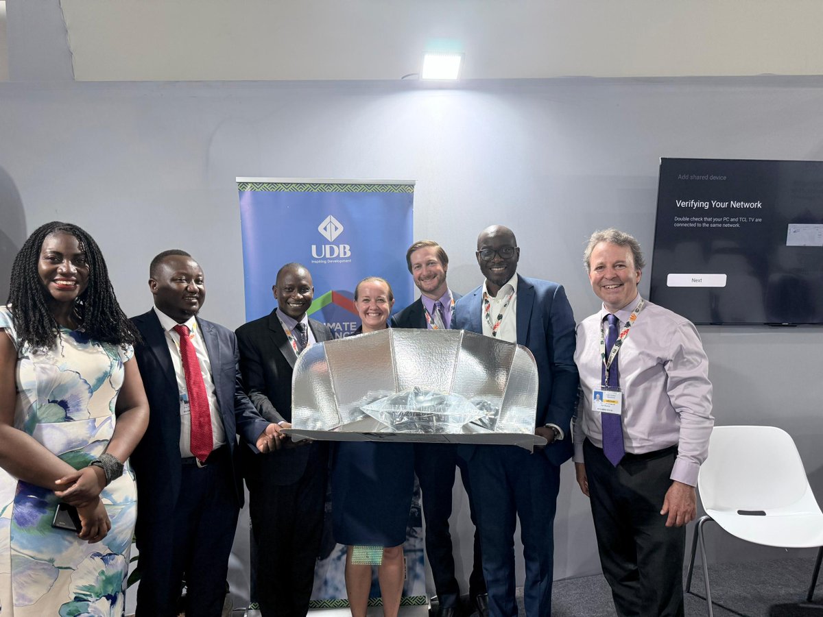 UDB_Official's tweet photo. The Uganda Development Bank (UDB) delegation at #COP30 held a bilateral meeting with Solar Cookers International, represented by Executive Director Caitlyn Hughes.
The discussion focused on exploring innovative pathways for collaboration in climate change mitigation through the expansion of carbon credits. Both parties emphasized the importance of advancing clean energy adoption by promoting solar cooking technologies—enabling grassroots communities to harness free solar energy, breathe cleaner air, access safe drinking water, and protect the environment.

Currently, an estimated 2.1 billion people rely on wood, charcoal, or animal waste for cooking, exposing themselves daily to harmful smoke and soot, while many others depend on costly and unsustainable fossil fuels. The meeting underscored the shared commitment to championing no-emission solar energy solutions that enhance health, strengthen family resilience, empower women and children, boost local economies, and contribute to achieving all 17 United Nations Sustainable Development Goals (SDGs).

#UDBCOP3