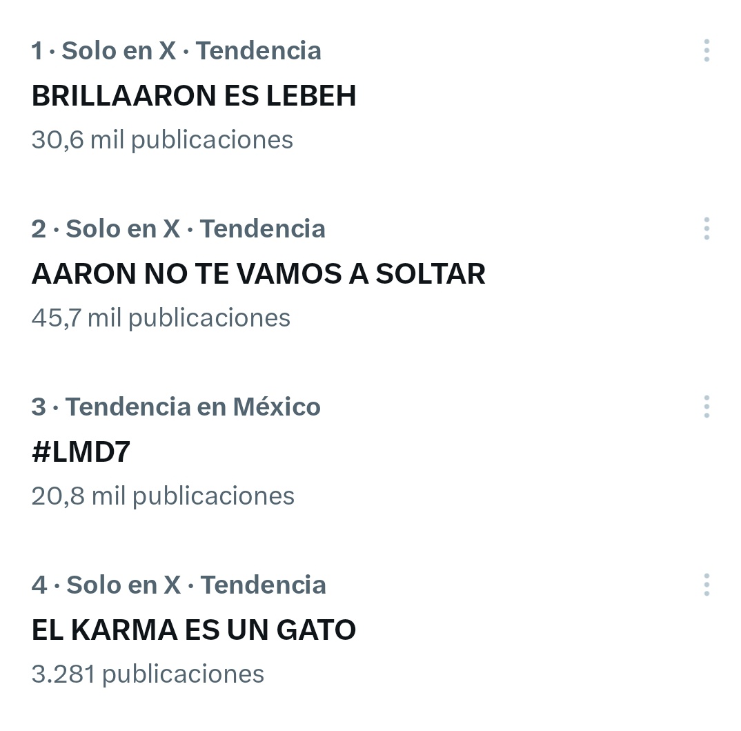 Diana40469659's tweet image. La única competencia  de Aaron  es el mismo 

3 tendencias   en los primero 5 lugares 
Sigamos.

EL KARMA ES UN GATO
#LaCasaDeAaron #Aaronmercury