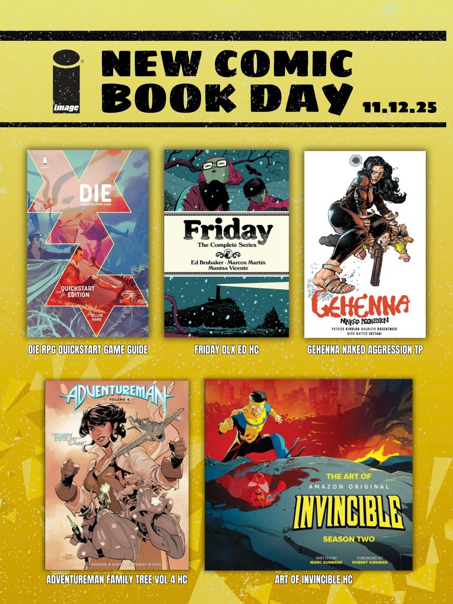 ImageComics's tweet image. Here’s what’s out NOW from Image Comics!
This New Comic Book Day is huge! What are you excited for? 
Follow the link for full detail - imagecomics.com/comics/new-rel…