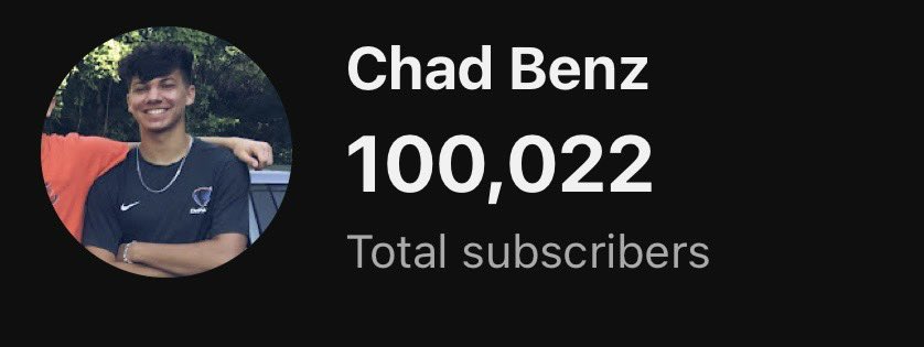 ChadBenz_'s tweet image. Genuinely a dream come true. So crazy to look at. Thank you to anyone who has ever watched ANYTHING of mine. A stream, a video, a wager, doesn’t matter. I couldn’t do it without you guys. Thank you to everyone who inspired me too. 

100K CHAD THANK YOU!!!

I can retire now (jk)