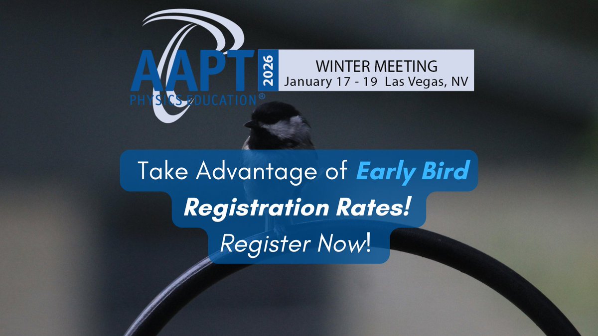 AAPTHQ's tweet image. Only 2-days left to take advantage of Early Bird registration rates! Don&apos;t miss out on the savings, register before 11:59 pm ET on Friday, November 14th! ow.ly/32Qt50X1LRM #AAPTConference #AAPTMeeting #ITeachPhysics