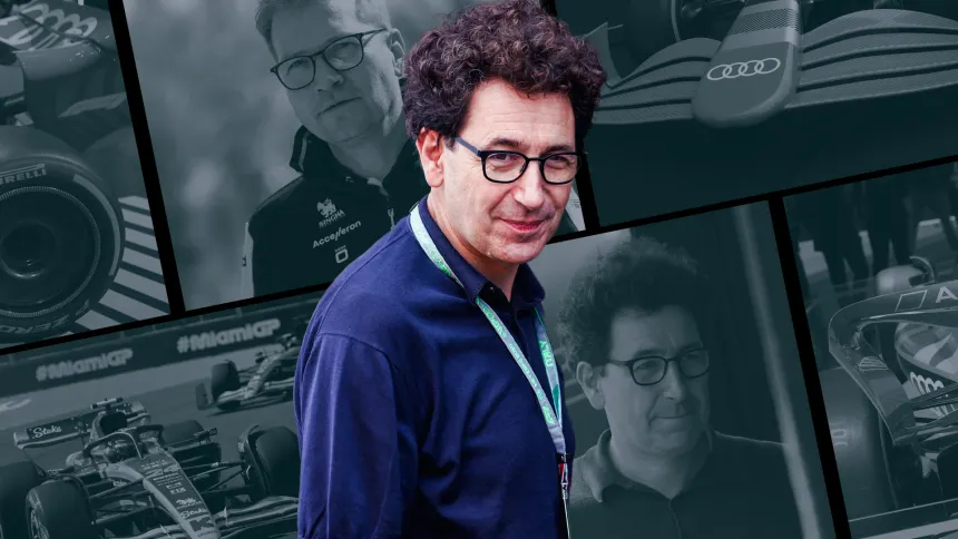 InsideAudiF1's tweet photo. 🎙️ Mattia Binotto during the Audi R26 presentation:

“The Audi F1 Project is the most exciting project in motorsports, if not in sports overall."

"The goal is clear: to fight for championships by 2030.”

#F1 #AudiF1Project https://t.co/UxHmenif90