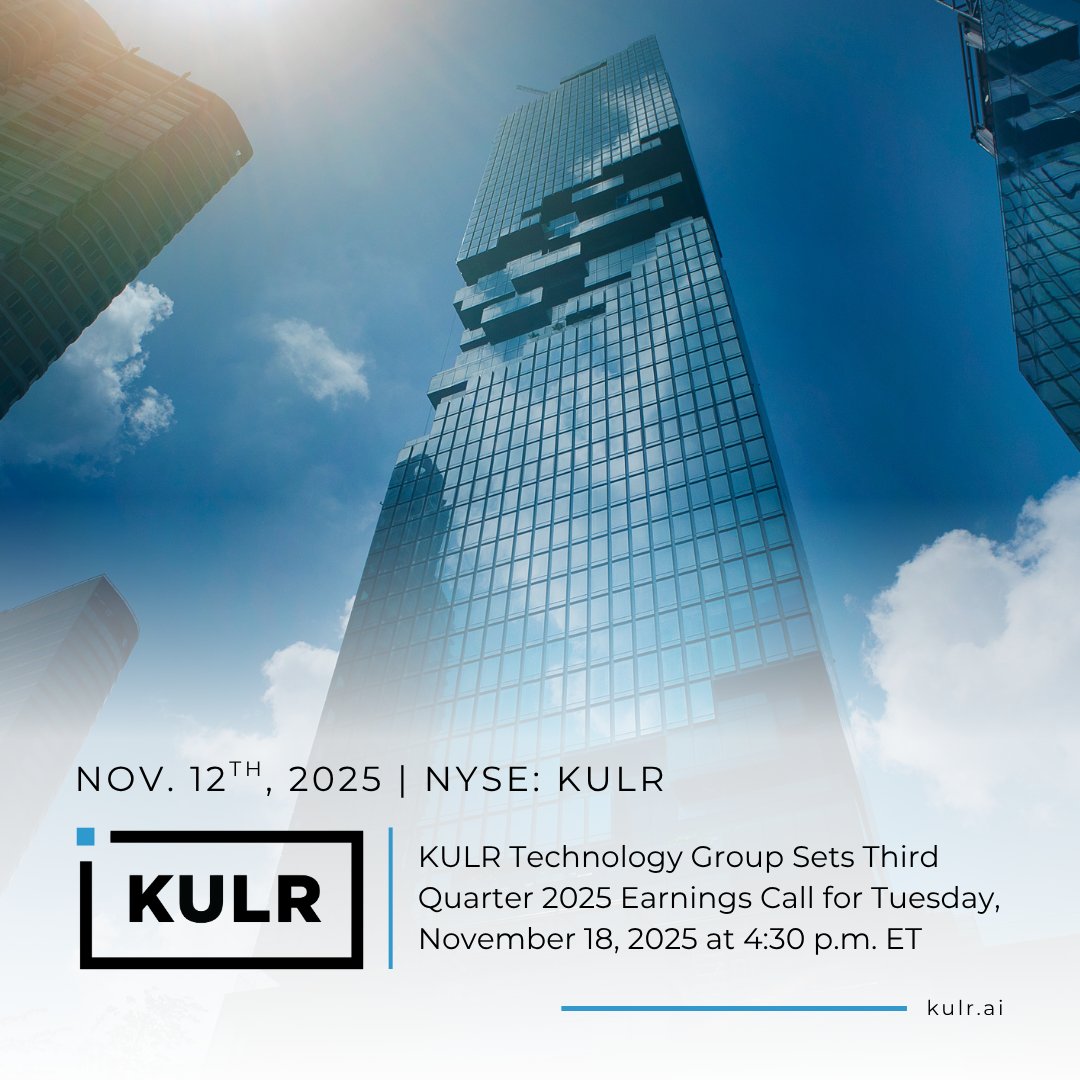KULR Technology Group will host its Q3 2025 earnings call on Tuesday Nov 18 at 4:30 p.m. ET to discuss financial results and shareholder updates. Register here: kulr.ai/kulr-technolog… $KULR