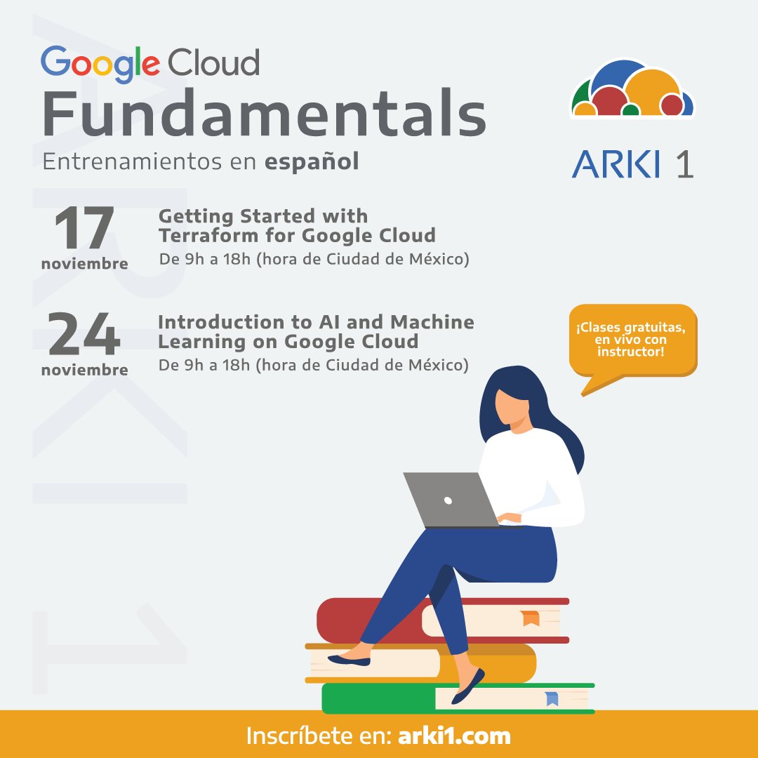 Arki1Training's tweet photo. ¿Quieres comenzar a explorar el mundo del Cloud o comprender mejor las soluciones de Inteligencia Artificial, Machine Learning e Infraestructura como Código?

👉 Inscríbete aquí: https://t.co/JUlsYCl4lq

#GoogleCloud #InteligenciaArtificial #MachineLearning #Infraestructura https://t.co/n80UrPZVox