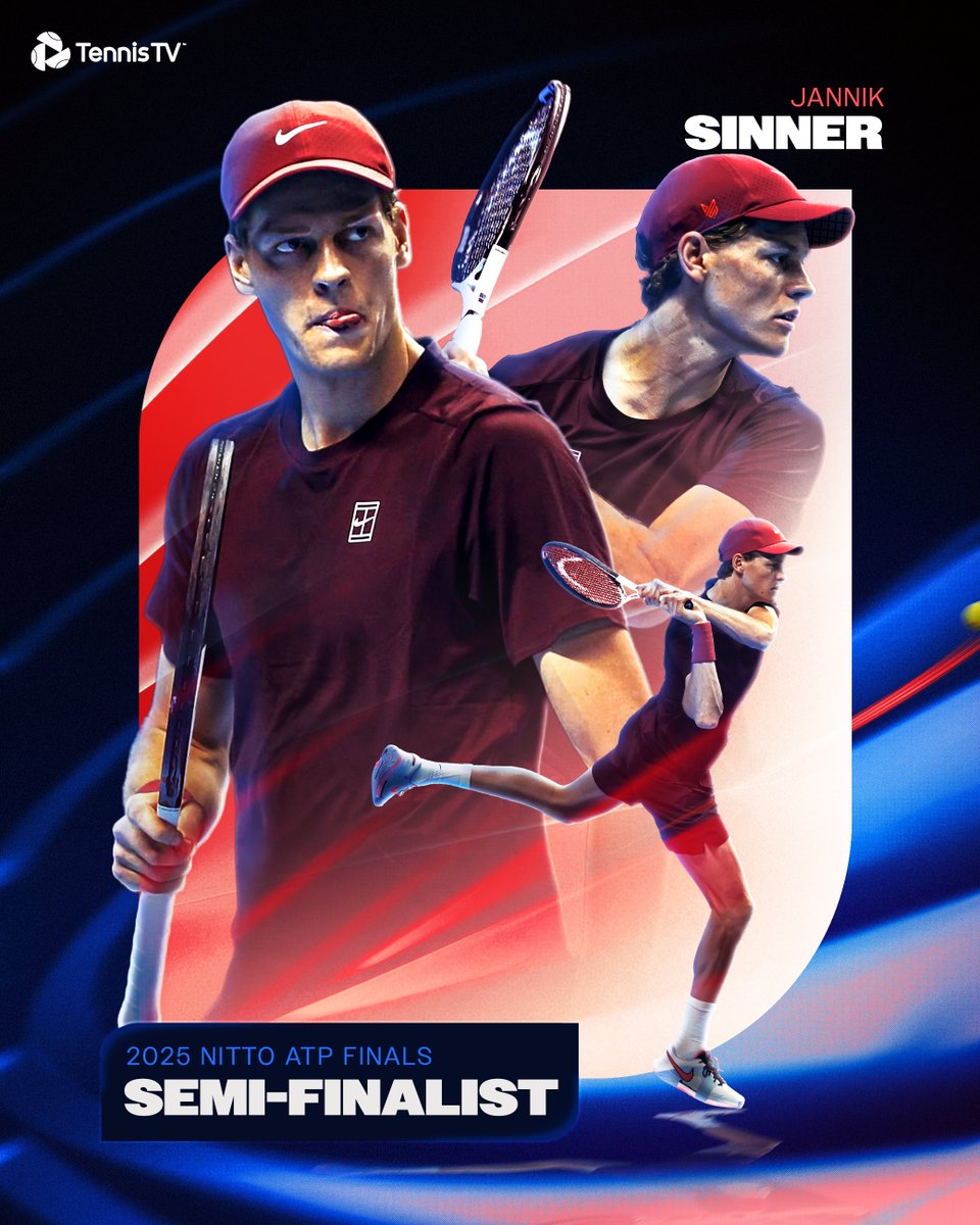 IMMENSO SINNER 💪🇮🇹

<a href="/janniksin/">Jannik Sinner</a> defeats Zverev 6-4 6-3 and secures his place in the #NittoATPFinals semi-finals