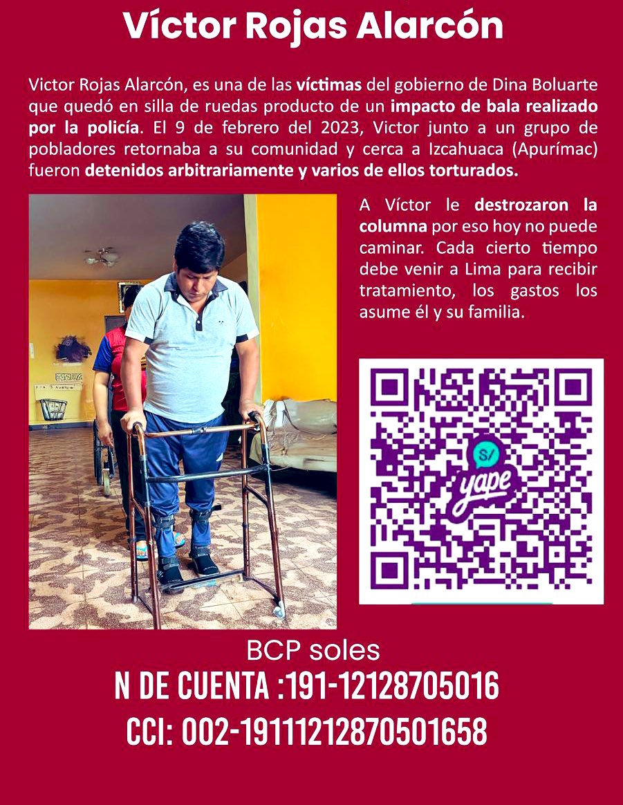 #VictorRojasAlarcon requiere apoyo para sostener a su familia. Aquí información brindada por la familia para solidarizarse con este caso 👇🏾