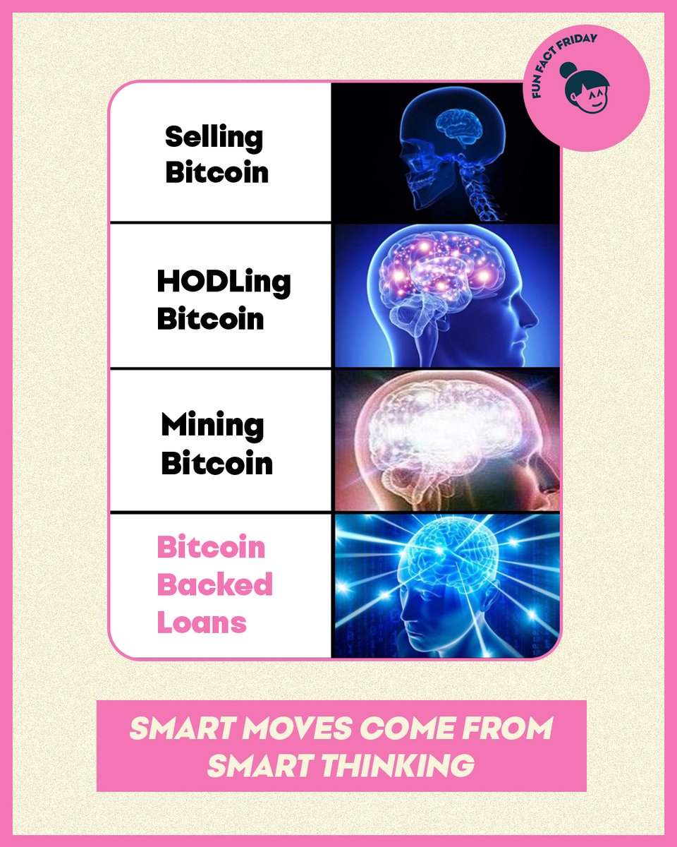 AmityAge's tweet photo. Selling your sats? No way! ⛔️
With Bitcoin-backed loans you can:
✅ Hold your BTC
✅ Tap into its value
✅ Boost your mining game
Curious how it works?
🔗 Check it out: https://t.co/0X0E2BDGwQ
#AmityAge #Bitcoin #BitcoinBackedLoans #BitcoinFun #FunFactFriday https://t.co/SYxpjyHAg3