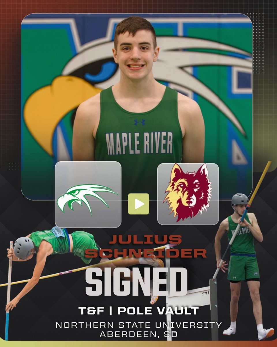 MRTandF's tweet image. Congratulations Julius, on signing with Northern Stae University in Aberdeen, SD! We look forward to seeing your college career take flight... after you finish your Senior Year with Maple River. #wearemapleriver
nsuwolves.com/sports/mens-tr…