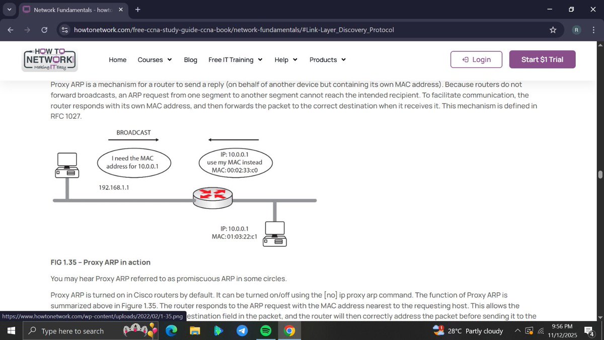 amyy_nwa's tweet image. Day 6/100 #100DaysOfNetworking

Today I revisited TCP/IP where sequences and acknowledgement numbers prevent receiver buffer overflow. I also explored proxy ARP, a technique in which a router responds to arp requests on behalf of hosts in different subnets using its own MAC add