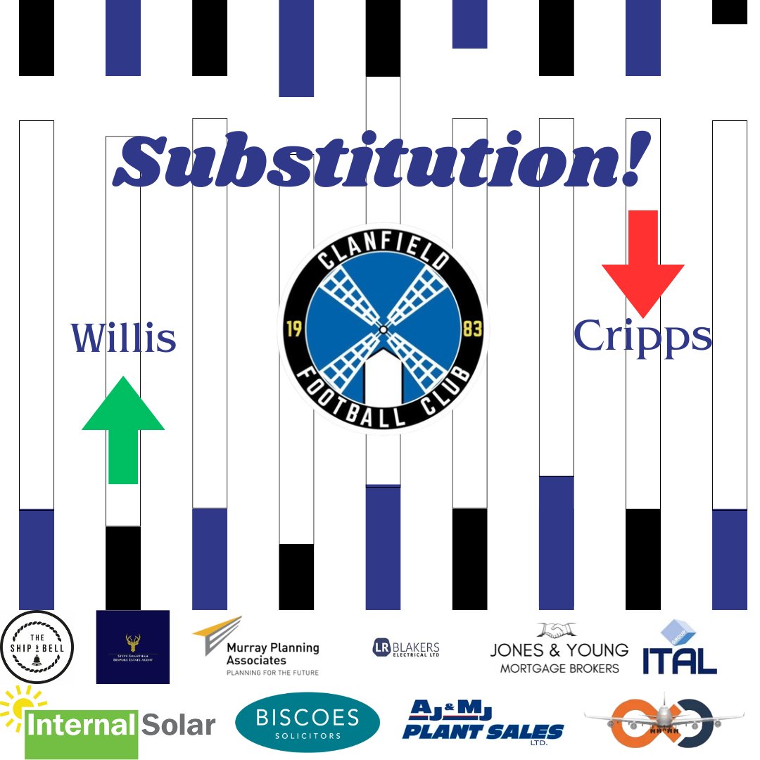 clanfieldfc's tweet photo. Willis replaces goal assister Cripps.
🟢 1 - 3 ⚪ 71' #UTC https://t.co/lHSmtIKUIw