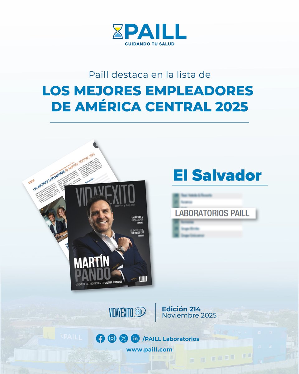 Paill entre “Los Mejores Empleadores de América Central 2025”🚀.​

Agradecemos a la revista <a href="/VidayExitorev/">Revista Vida y Éxito</a>  por esta mención en su edición #214 y los invitamos a conocer más en el siguiente enlace:​ issuu.com/revista-vidaye…​

#SomosPaill #CuidamosTuSalud #TalentoQueInspira