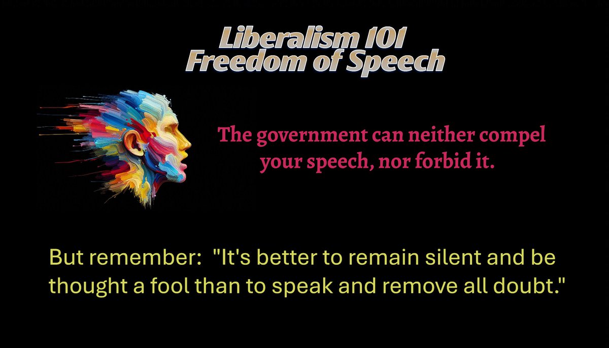 NHCLP's tweet image. Liberalism 101:  Freedom of Speech

#Liberalism #liberalvalues #freespeech #classicliberals