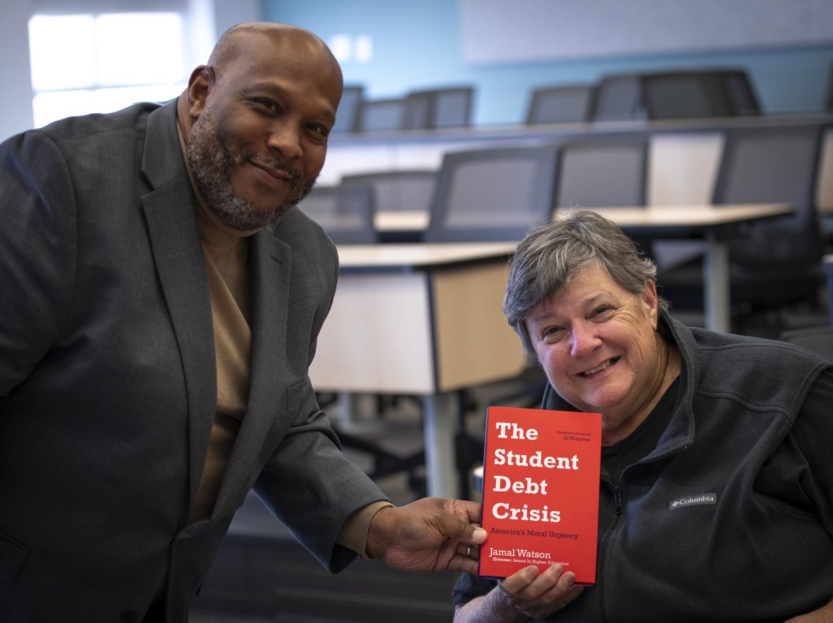 The latest episode of <a href="/TrinityDC/">Trinity Washington University</a>'s Enlightened Exchanges podcast featured @JamalEricWatson, author of "The Student Debt Crisis: America’s Moral Urgency," and undergraduates discussing how student debt may impact their lives after graduation: bit.ly/3LAmZCi