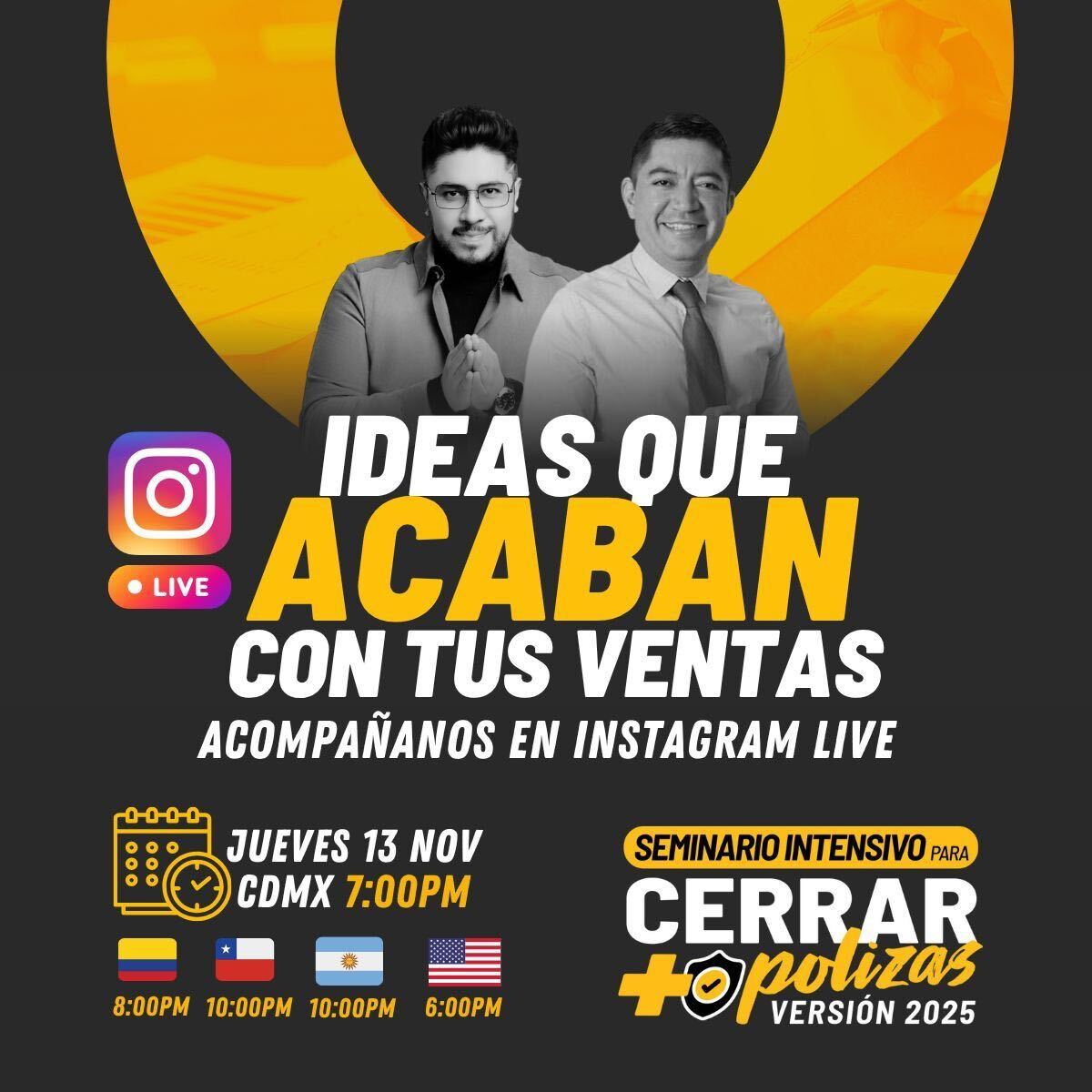 😬 IDEAS QUE ACABAN CON TUS VENTAS
👉 Acompáñanos este jueves 13 de noviembre a las 7:00 p.m. (CDMX) Instagram Live instagram.com/elasegurador?i…