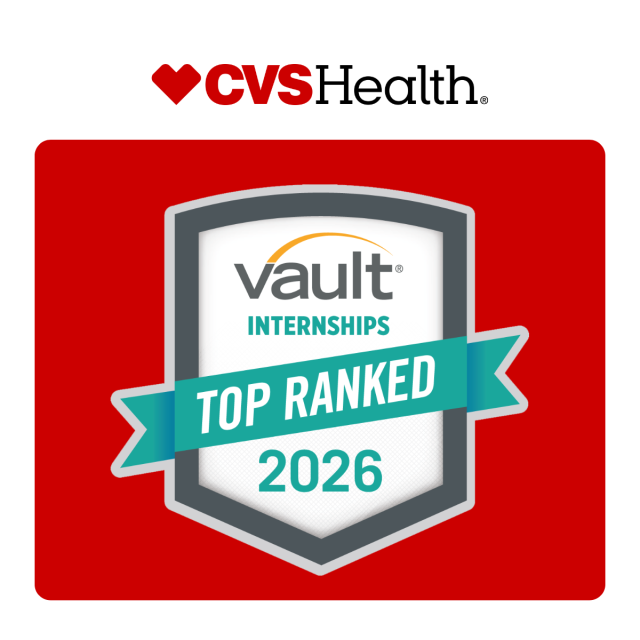 CVS Health has been named one of Vault’s Top Internship Programs for 2026! #TeamCVS