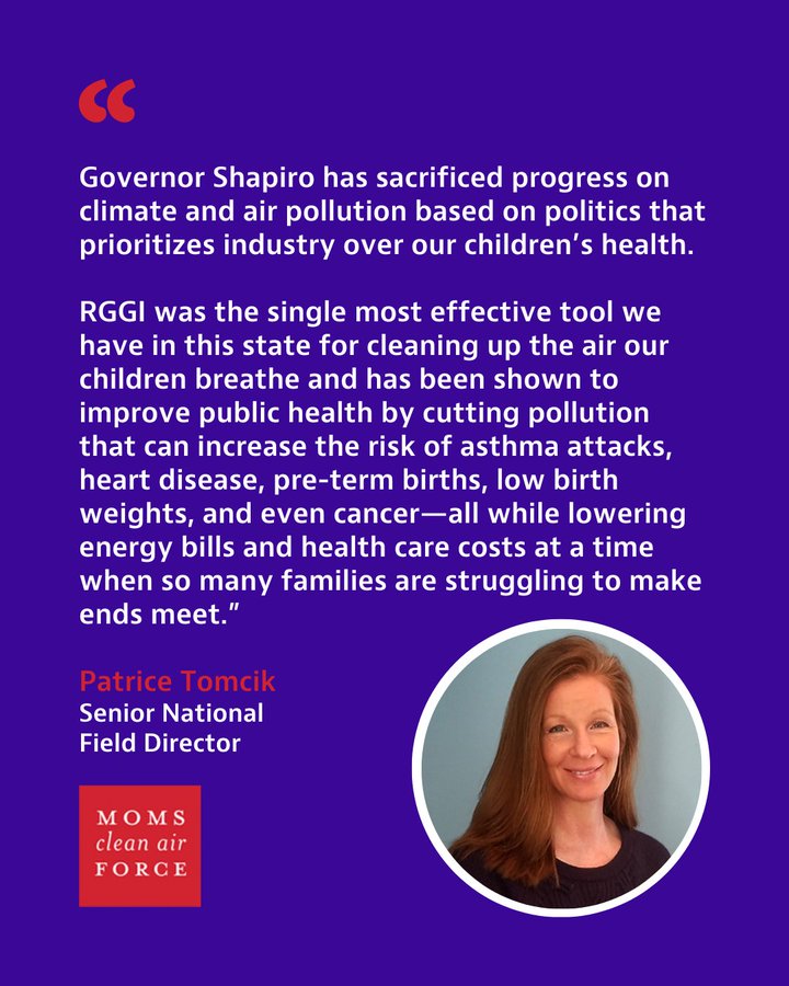 This afternoon, Pennsylvania Governor Josh Shapiro "sacrificed progress" by trading away RGGI. 

Our full statement: momscleanairforce.org/press-releases…
