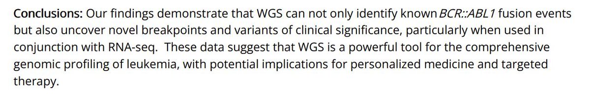 mtmdphd's tweet photo. Whole genome sequencing (WGS) uncovers novel BCR::ABL1 breakpoints and variants in leukemia: Implications for personalized medicine [Nov 3, 2025] Huether et al. Nimeiri #ASH25 abs25-11626 PID 6130 https://t.co/FcU9JglAwJ #leusm #cagenome #PrecisionMedicine #camoldx @TempusAI https://t.co/108rggT8Ux