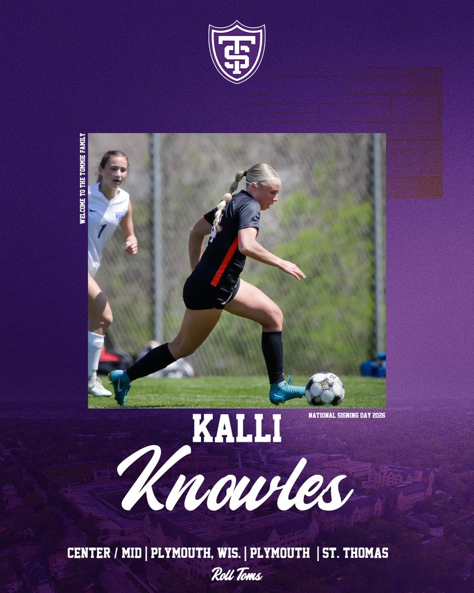 TommieWSoccer's tweet photo. Welcome to the Tommie family Kalli!

#RollToms 💜 https://t.co/h2uh3zHdcY