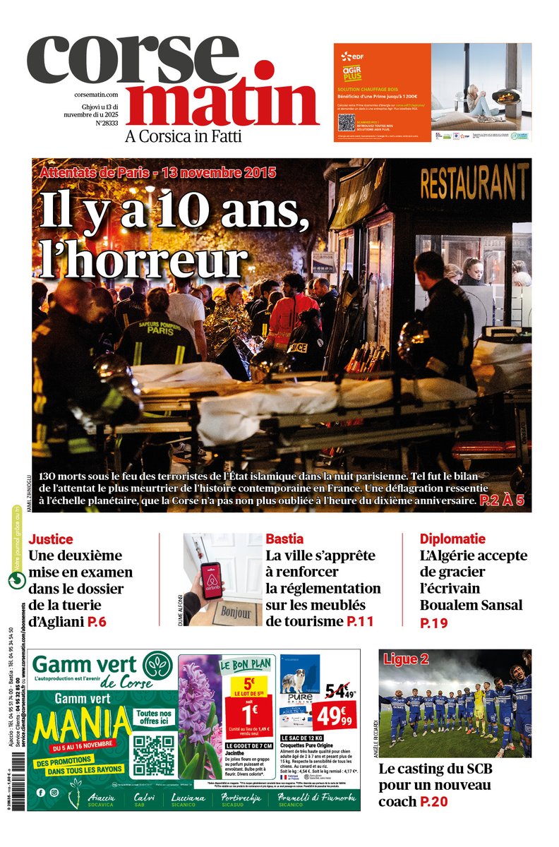 Corse_Matin's tweet photo. A la Une, ce jeudi https://t.co/xxlSsiHZ8d