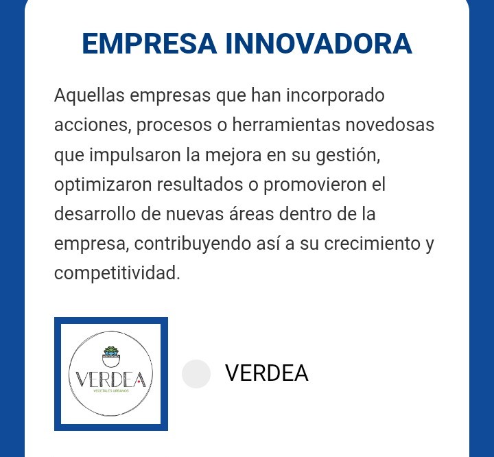 Marcela_Carasco's tweet photo. Premios Corporación a la excelencia empresaria.
#Verdea 🌱🇦🇷 ternada como "EMPRESA INNOVADORA"
Orgullo bahiense!
Felicitaciones @Centenojulietam 🙌 https://t.co/pt9QFxbfkJ