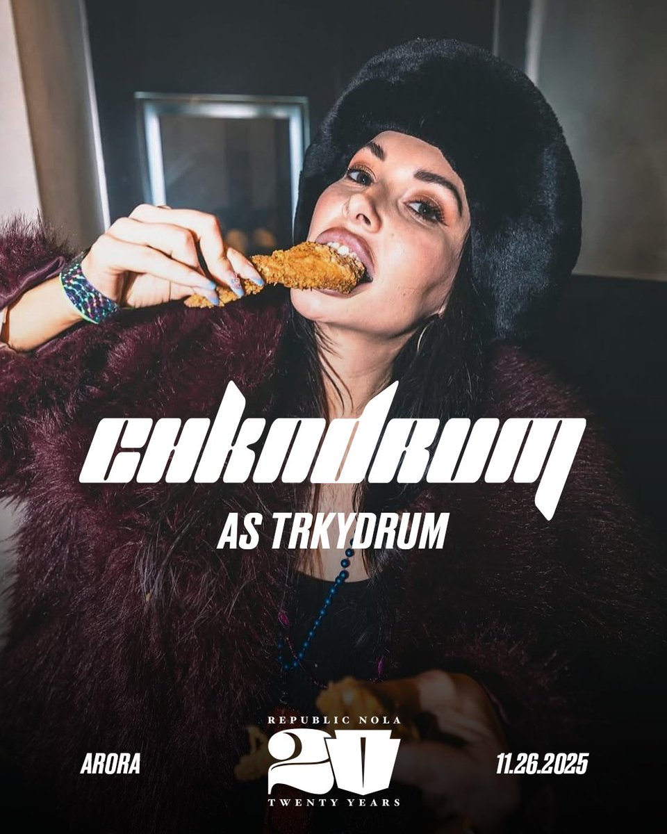 AroraNOLA's tweet photo. CHKN CHKN CHKN WHICH RAGER ARE YOU PICKIN'? 🍗 

JUST ANNOUNCED &amp; ON-SALE: Gobbling up some CHKN (or turkey, we don't discriminate) on 11.26 in ARORA w/ a MASSIVE B3B featuring SUNNIE, STEMMILY, and M3OWM1X.

Tix at https://t.co/KycqthJdAE! https://t.co/6cKXocNu0w