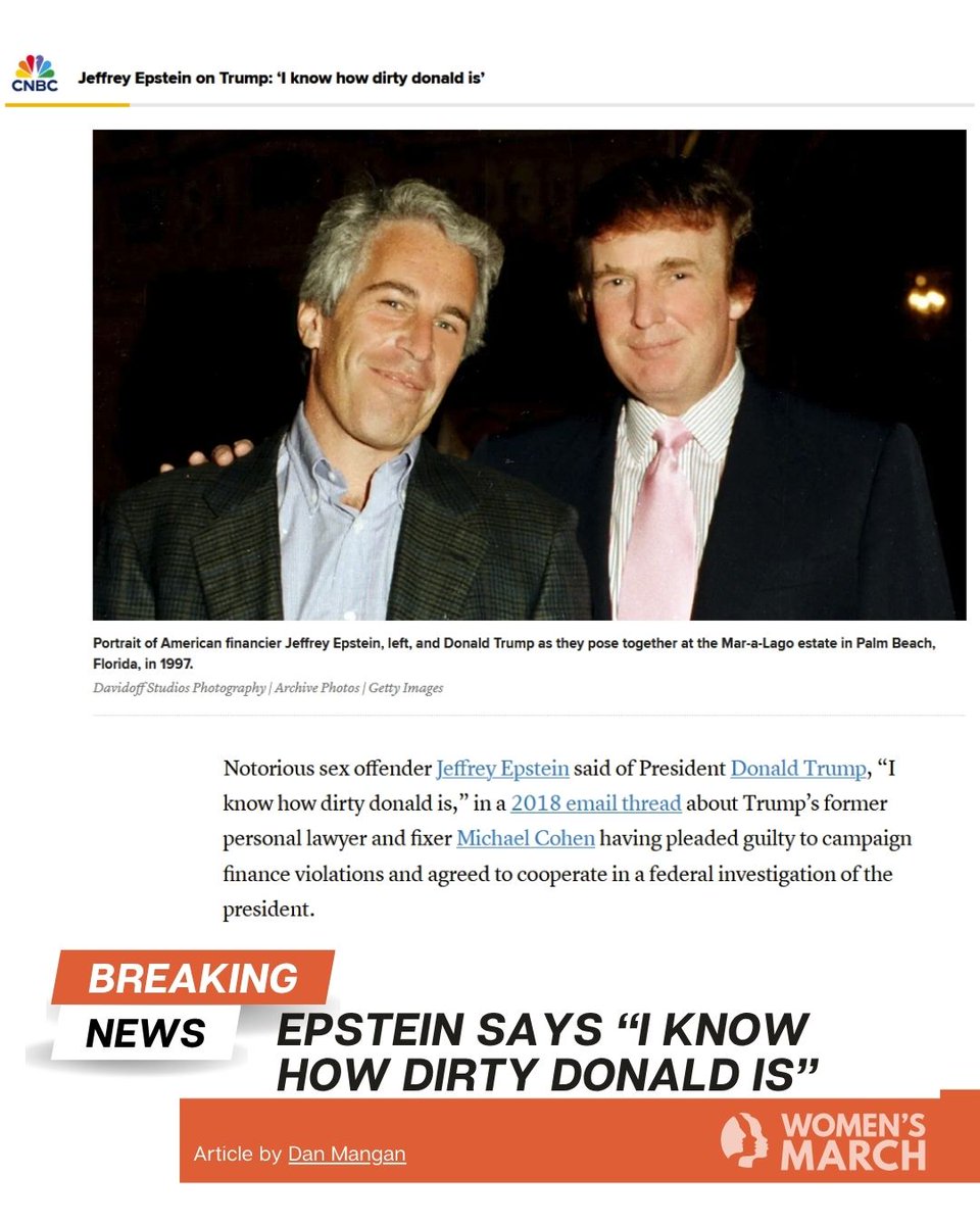 womensmarch's tweet image. Trump can’t hide in his pedo-palace forever. The Epstein files vote is coming, and the secrets they tried to bury will finally come to light. 🔥 #EpsteinFiles #Justice #Transparency #WomensMarch