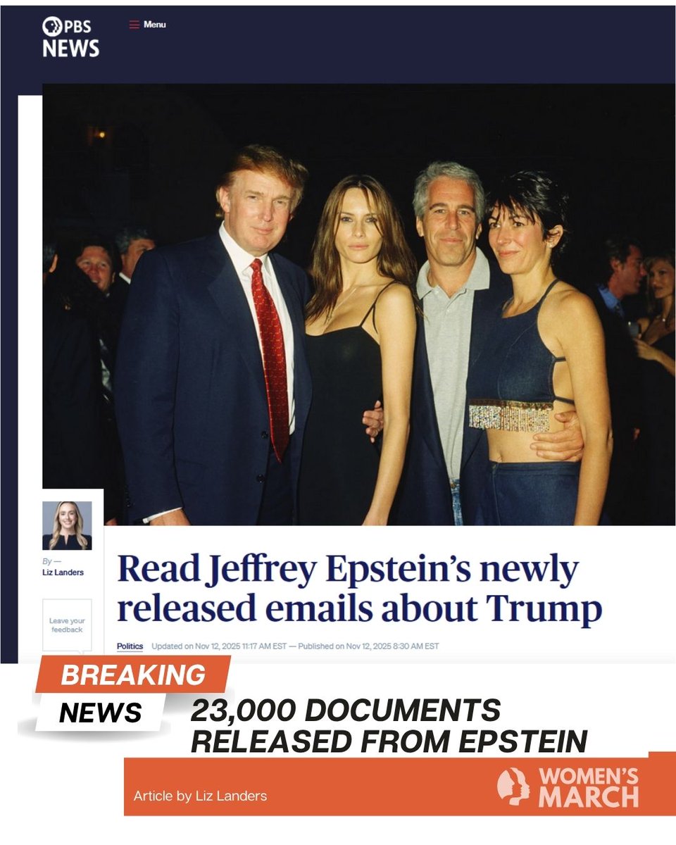 womensmarch's tweet image. Trump can’t hide in his pedo-palace forever. The Epstein files vote is coming, and the secrets they tried to bury will finally come to light. 🔥 #EpsteinFiles #Justice #Transparency #WomensMarch