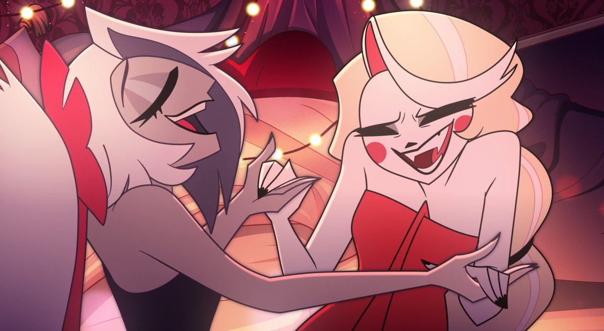 HanasakuShijin's tweet photo. Wildest thing about "Easy" is that throughout all of that they didn't kiss once! This is NOT a complaint, if anything it's a HUGE compliment, the way they portrayed and conveyed so much love in every way other than the most obvious one everyone thinks of💕
#HazbinHotel #Chaggie https://t.co/anxuxPkbeB