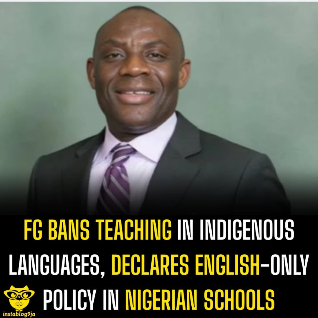 instablog9ja's tweet photo. FG Bans Teaching in Indigenous Languages, Declares English-Only Policy in Nigerian Schools The Federal Government has abolished the use of indigenous languages as a medium of instruction in Nigerian schools, making English the sole language of teaching from early childhood to tertiary level. Minister of Education, Dr. Tunji Alausa, announced the new directive on Wednesday at the Language in Education International Conference 2025 organised by the British Council in Abuja. The two-day conference, themed “Language, Education and Inclusion: Empowering Every Learner,” brought together policymakers, educators, and experts from across Africa, South Asia, and the UK to discuss strategies for improving learning outcomes through language. Dr. Alausa explained that while preserving Nigeria’s local languages remains important for cultural identity, English offers a more effective and globally competitive medium for learning. “The English language should be used to teach our students at all levels as a means of instruction,” he said. “Over the years, the use of mother tongues in schools has contributed to poor performance in national examinations. The national policy on language has therefore been cancelled.” He described English as a “unifying tool” for Nigeria’s diverse population, noting that research showed students taught primarily in English perform better in exams like WAEC, NECO, and JAMB. According to him, the decision marks a shift from emotional attachment to local language identity toward evidence-based education policy. Meanwhile, the British Council reaffirmed its support for inclusive and equitable learning across Sub-Saharan Africa. Julian Parry, Director of English Programmes for the region, said language can serve as “a bridge to inclusion, identity, and opportunity.” Also speaking, Chikodi Onyemerela, the British Council’s Director of Programmes in Nigeria, highlighted the organisation’s Pan-Ethnic Classrooms Programme, launched in 2015, which helps teachers apply inclusive and language-responsive teaching practices.