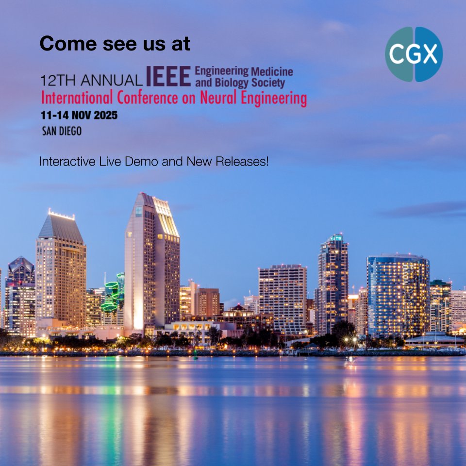 CGXsystems's tweet photo. Something new is taking shape — a connected space where EEG comes alive.

Record. Analyze. Discover. All in one seamless experience.

Catch the first glimpse at the IEEE Neuroengineering conference,  Booth #13.

#IEEE #NER2025 #EEG #Neuroengineering #CrunchBox https://t.co/Ed4zElHKox