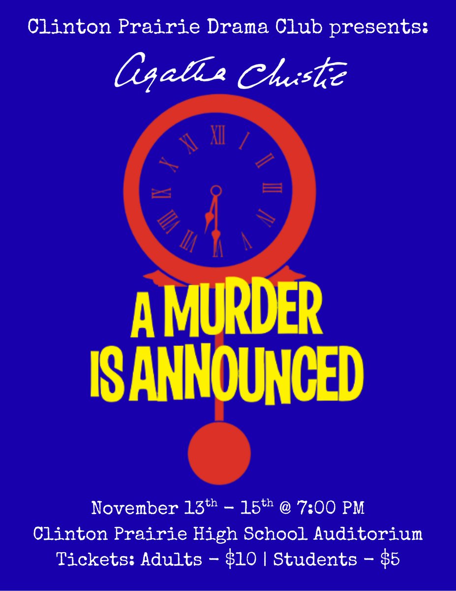 Curtain up! Break legs to the cast and crew of A Murder is Announced! <a href="/CPHSGophers/">CPHSGophers</a>