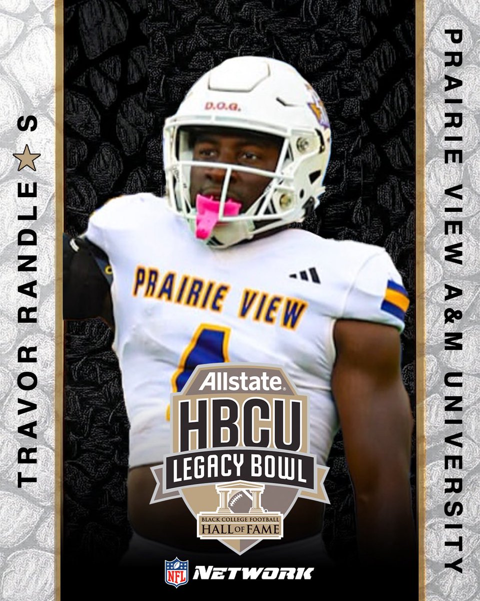 Welcome to the 2026 Allstate HBCU LEGACY BOWL!

Travor Randle, S, Prairie View A&amp;M University <a href="/pvamufb_/">Prairie View A&M Football</a> 
#LegacyBound✊🏾

<a href="/RandleTravor/">Travor Randle</a> 
<a href="/theswac/">Southwestern Athletic Conference</a>