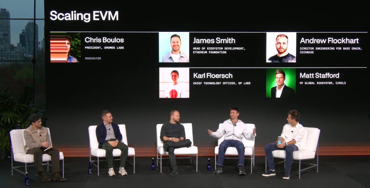 ⏪ Recap from the panel: 

“Scaling isn’t just about bigger numbers, it’s about delivering real value to users.” -<a href="/karl_dot_tech/">karl.floersch.eth (✨🔴_🔴✨)</a>

Karl spoke about the challenges ahead — compute bottlenecks, parallelism, and cross-chain liquidity — and how real progress comes from solving them