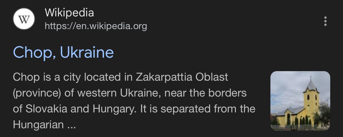 the concept of Chop, Ukraine